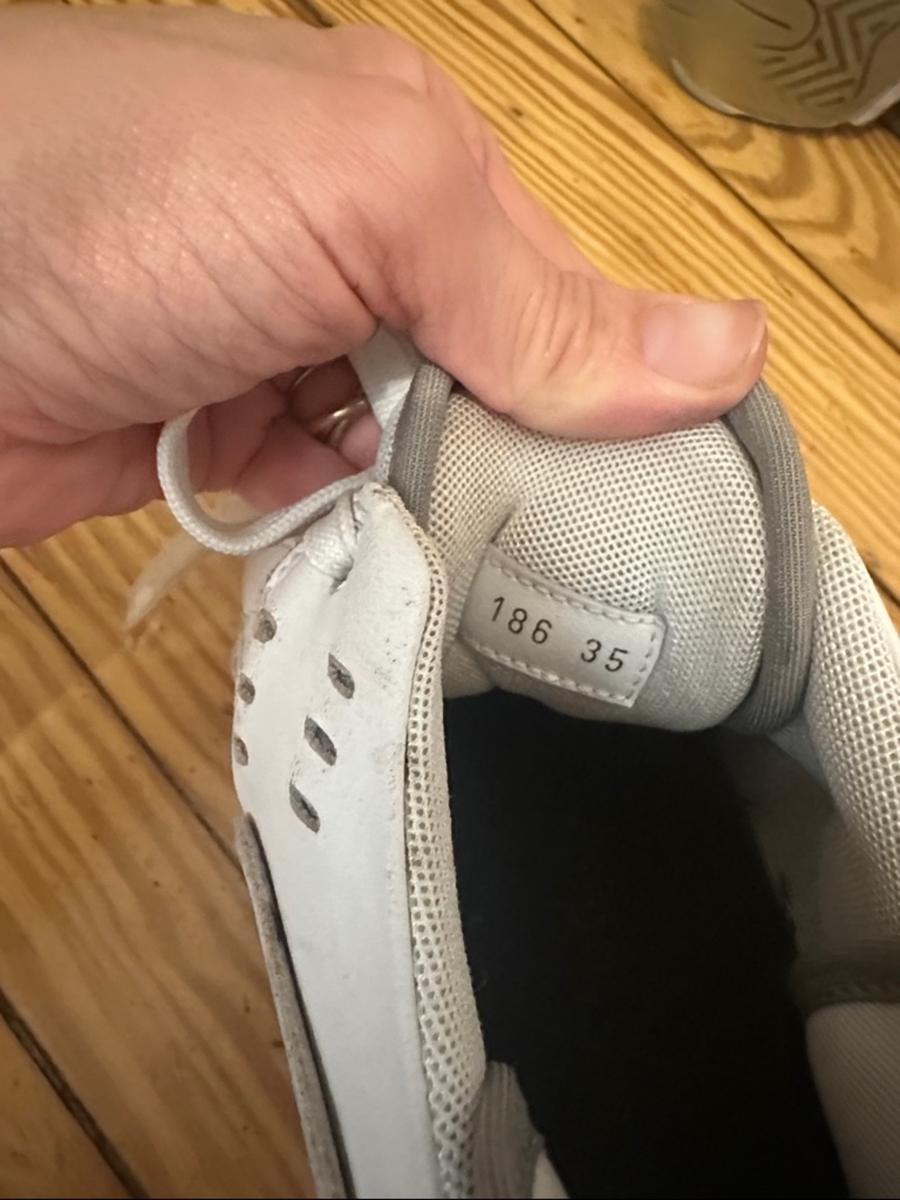 Acne white and light gray leather sneakers - Picture 7 of 7